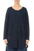 Loose Two Pockets Navy Linen Cardigan 1