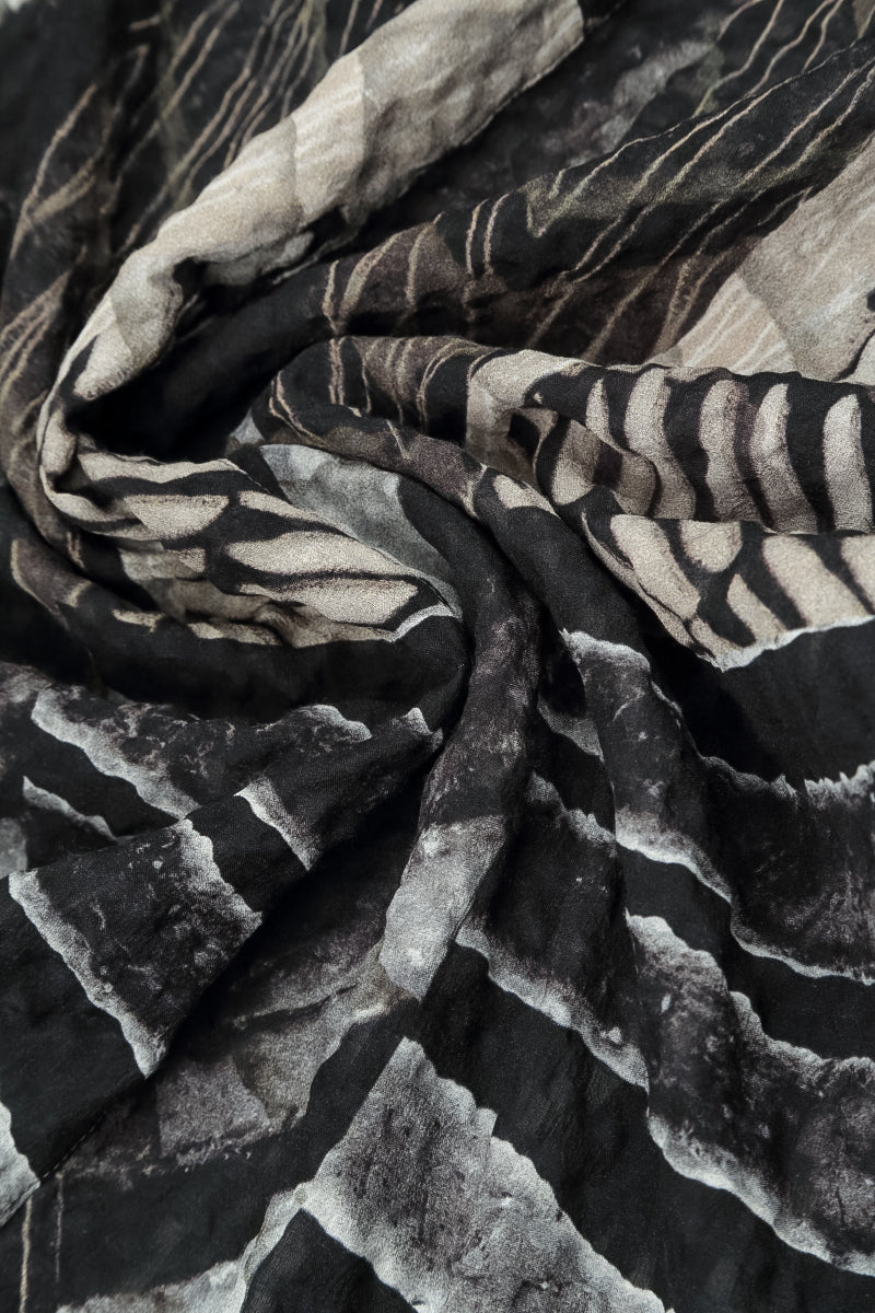 Loose Wild Ink Textured Silk Shirt 6