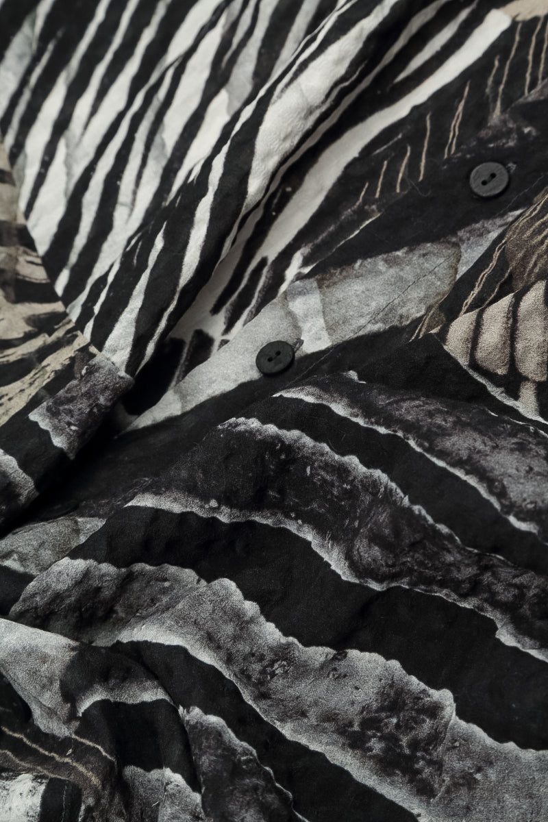Loose Wild Ink Textured Silk Shirt 5
