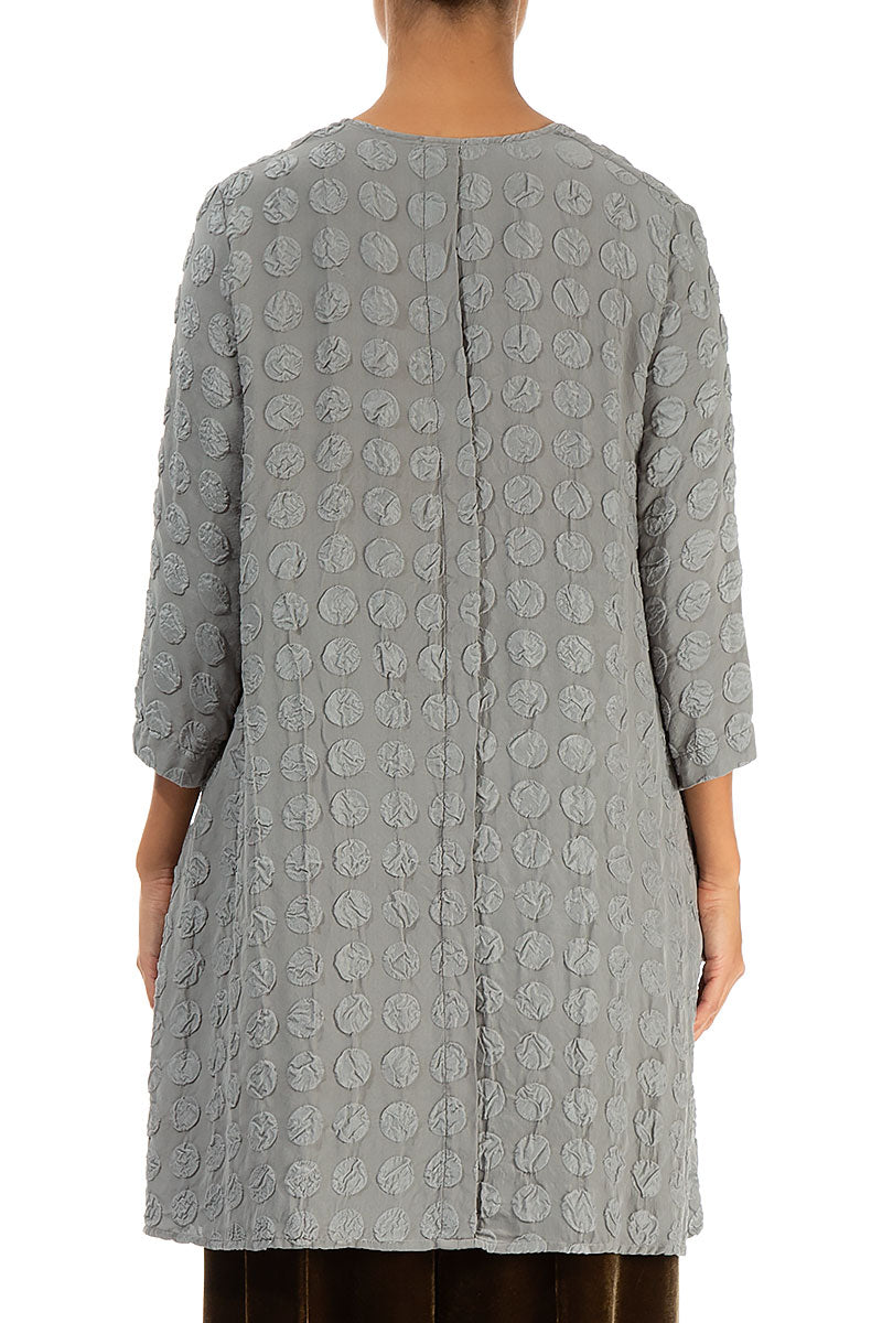 Loose Silver Sage Bubble Silk Tunic 2