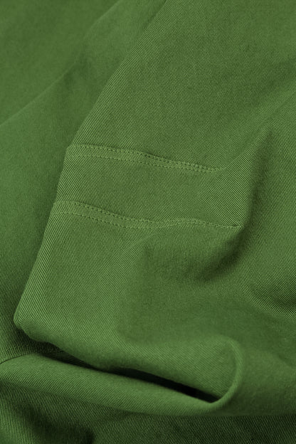 Hooded Shamrock Green Stretch Cotton Coat