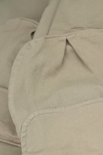 Hooded Olive Grey Stretch Cotton Coat