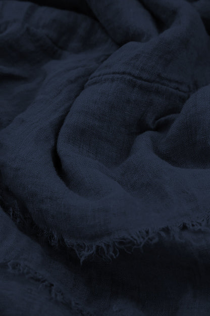Maxi Navy Gauze Linen Dress 5