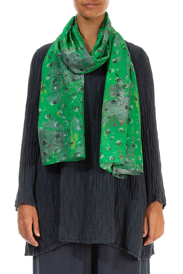 Écharpe en coton et soie des prés