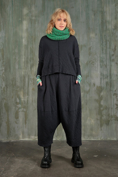 Mélange Green Knitted Wool Infinity Scarf 6