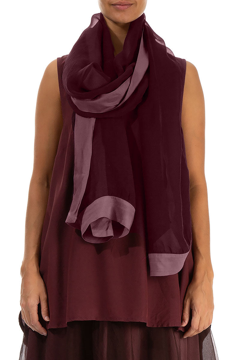 Merlot Silk Chiffon Scarf 1