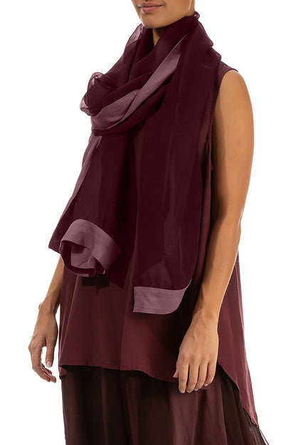 Merlot Silk Chiffon Scarf 3