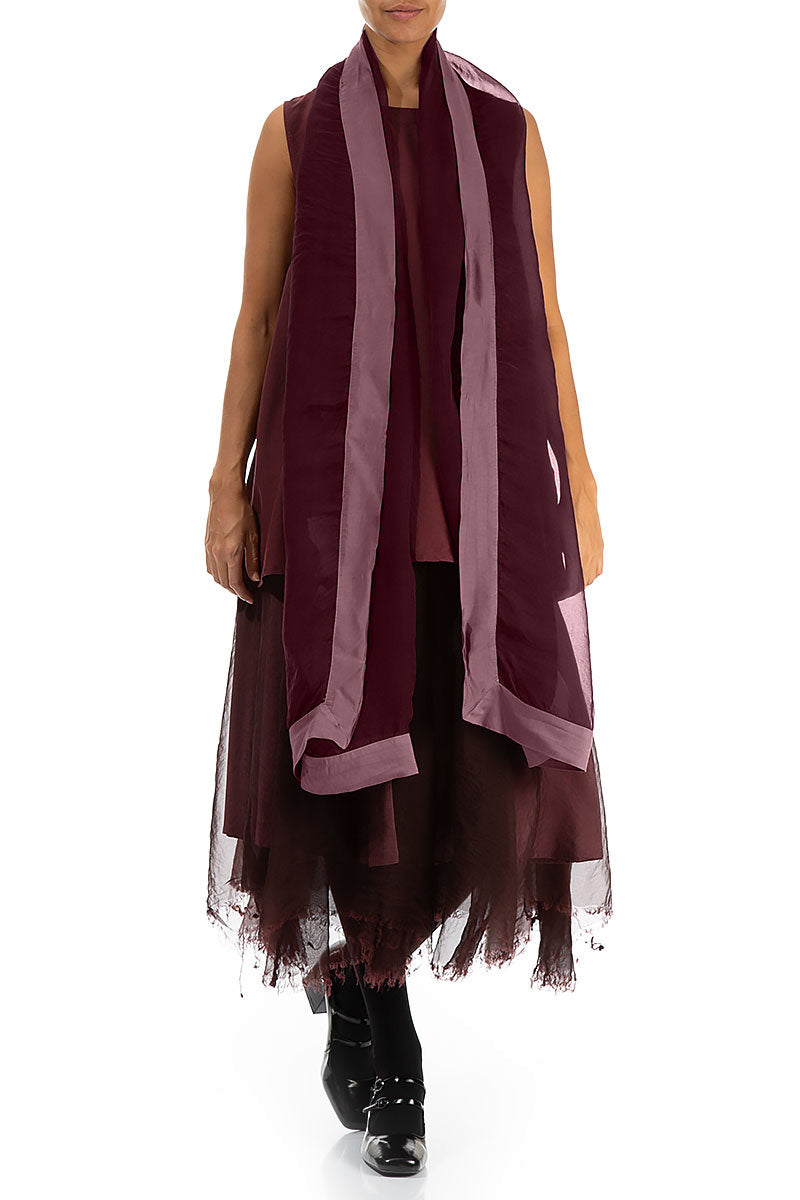Merlot Silk Chiffon Scarf 2