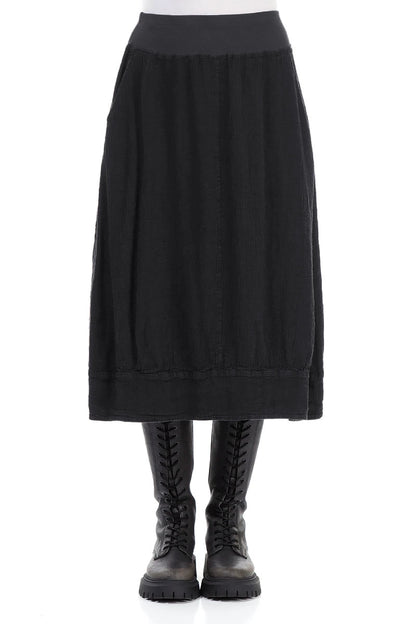 Midi Graphite Linen Viscose Skirt 1