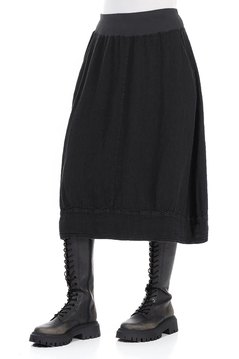 Midi Graphite Linen Viscose Skirt 3