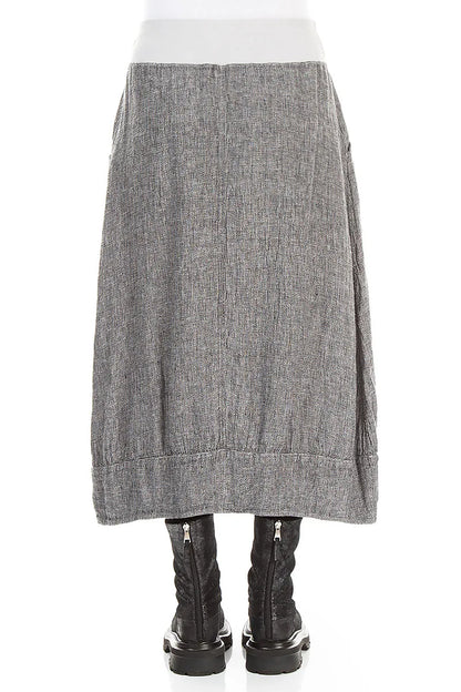 Jupe midi en Lin gris chiné