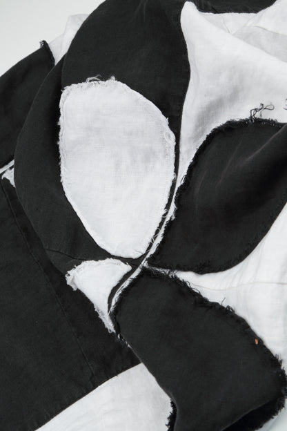 Monochrome Petal Linen Dress 7