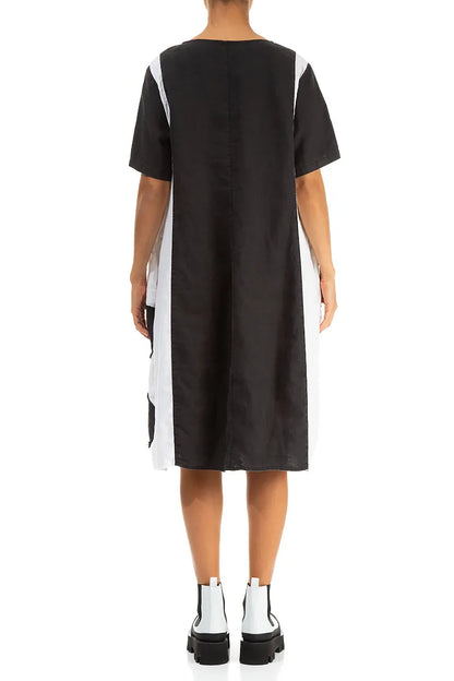 Monochrome Petal Linen Dress 3