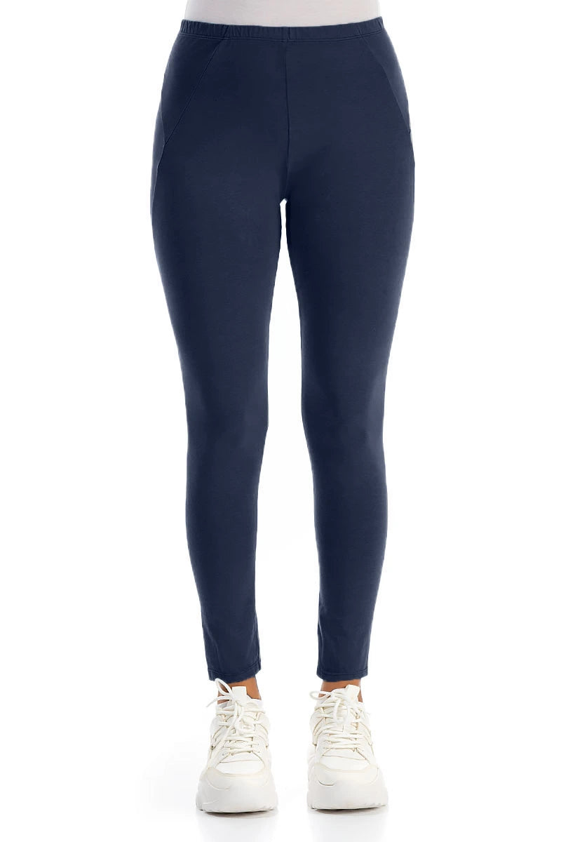 Navy Cotton Leggings 1