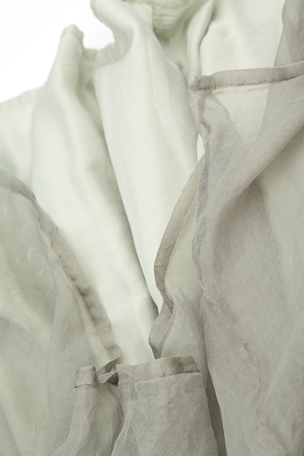 Olive Grey Crumpled Silk Chiffon Dress