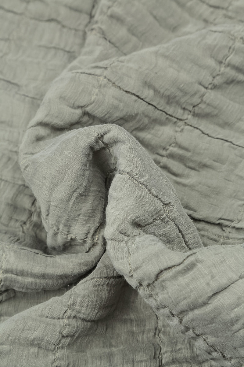 Olive Grey Pleated Silk Linen Trousers 6