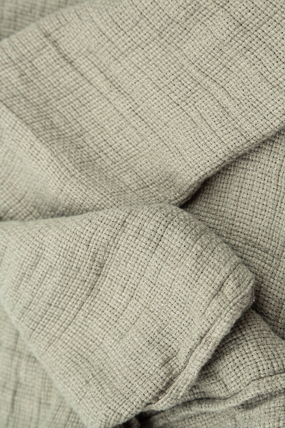 Olive Grey Textured Linen Scarf 4
