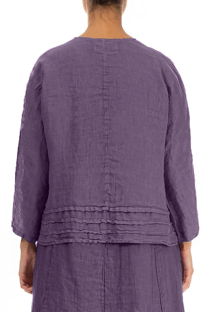 Open Amethyst Gauze Linen Jacket 2