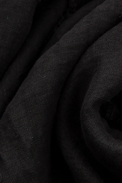 Open Black Gauze Linen Jacket 5