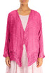 Open Fuchsia Textured Silk Jacket 1