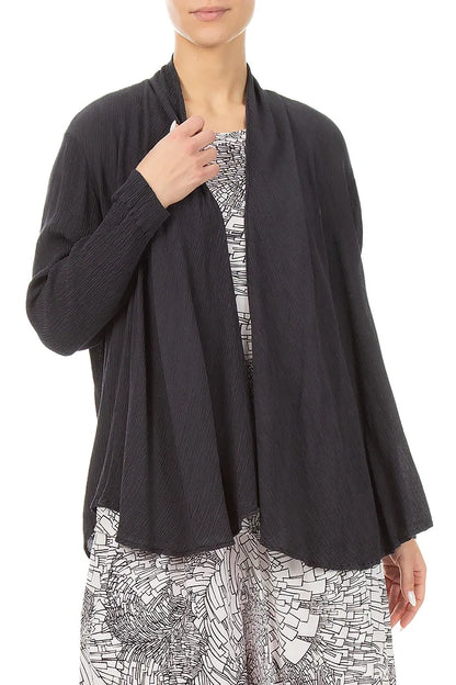 Open Graphite Silk Viscose Jacket 3