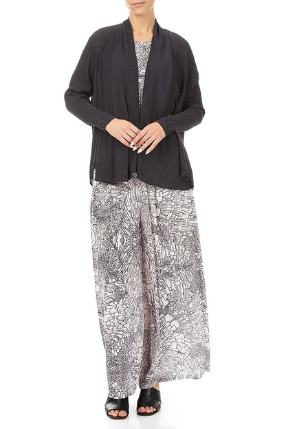 Open Graphite Silk Viscose Jacket 4