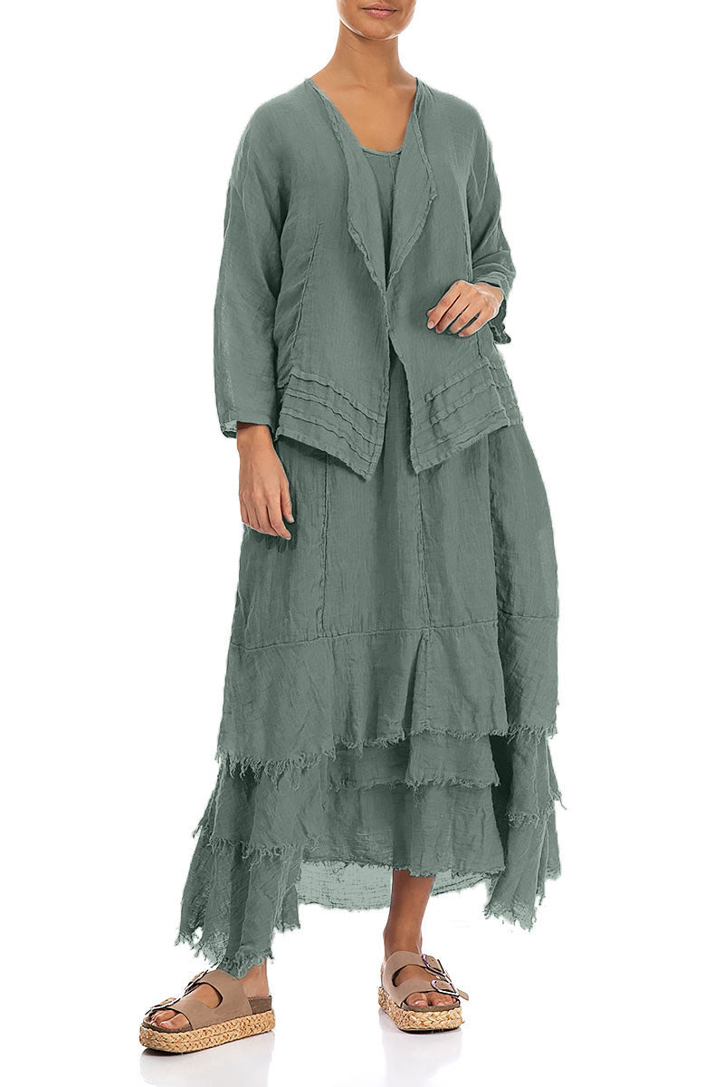 Open Sage Gauze Linen Jacket 4
