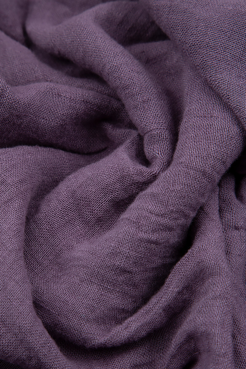 Oversized Raw Edge Amethyst Gauze Linen Jacket 5