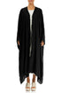 Oversized Raw Edge Black Gauze Linen Jacket 1