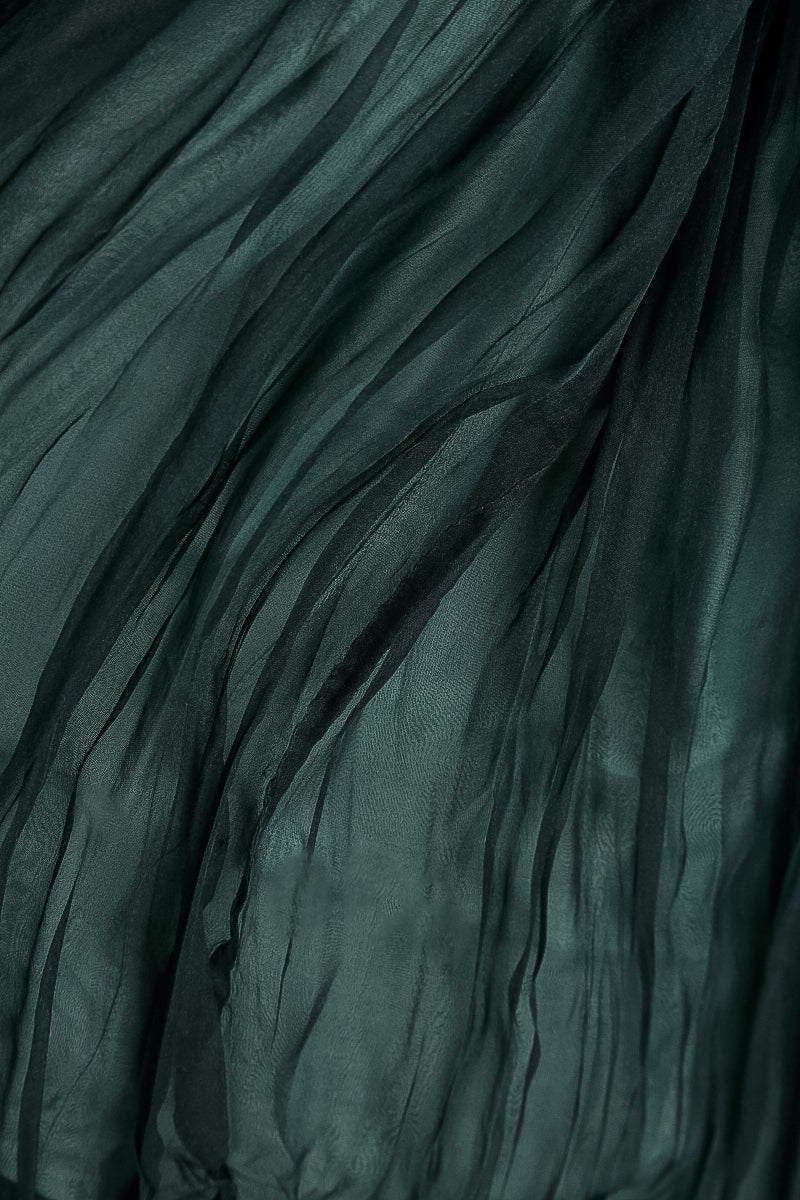 Peacock Crumpled Silk Chiffon Scarf 4