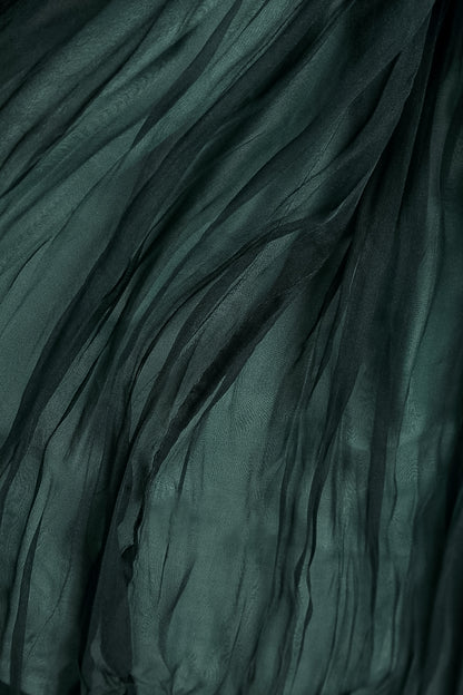 Peacock Crumpled Silk Chiffon Scarf 4