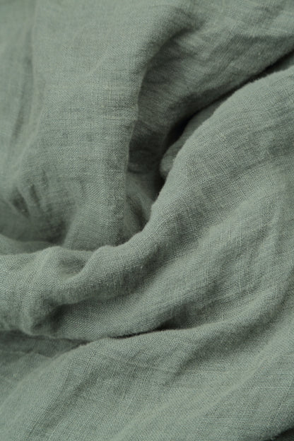 Pin-Tucked Sage Gauze Linen Tunic 5