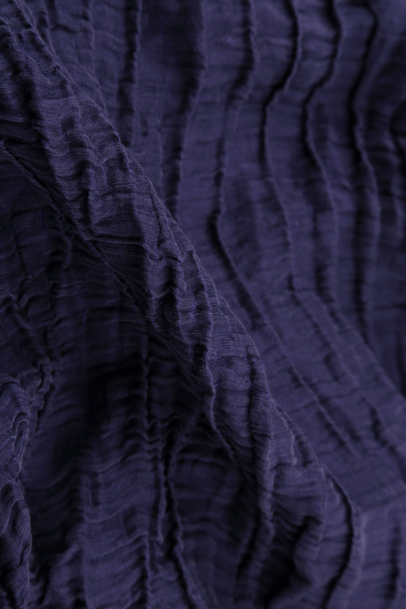 Pocket Knot Crinkled Royal Purple Silk Skirt