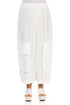 Pockets White Silk Bamboo Trousers 1