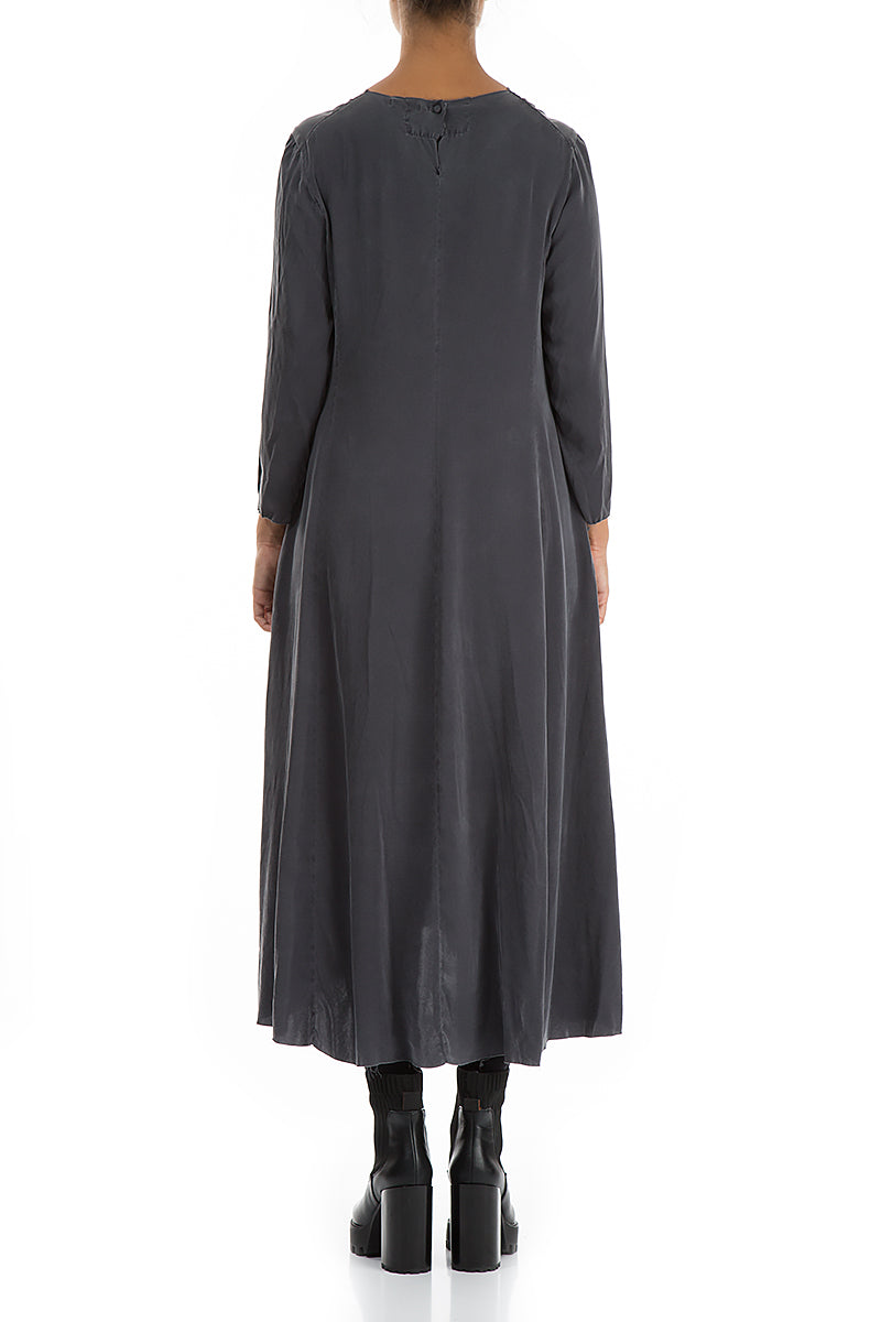 Raw Trims Anthracite Silk Dress 2