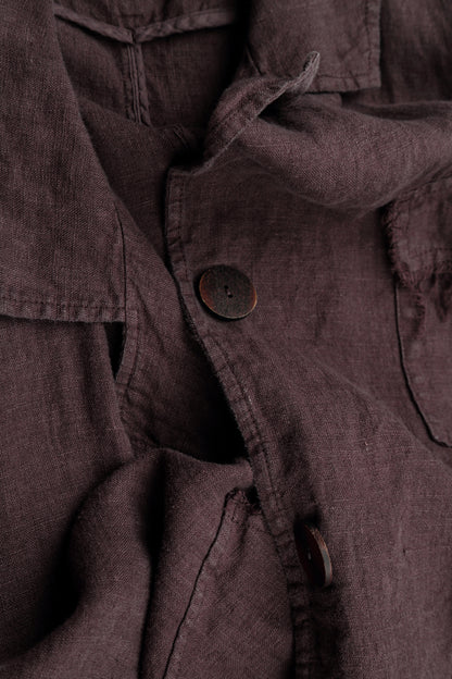 Raw Truffle Brown Linen Jacket Coat 6