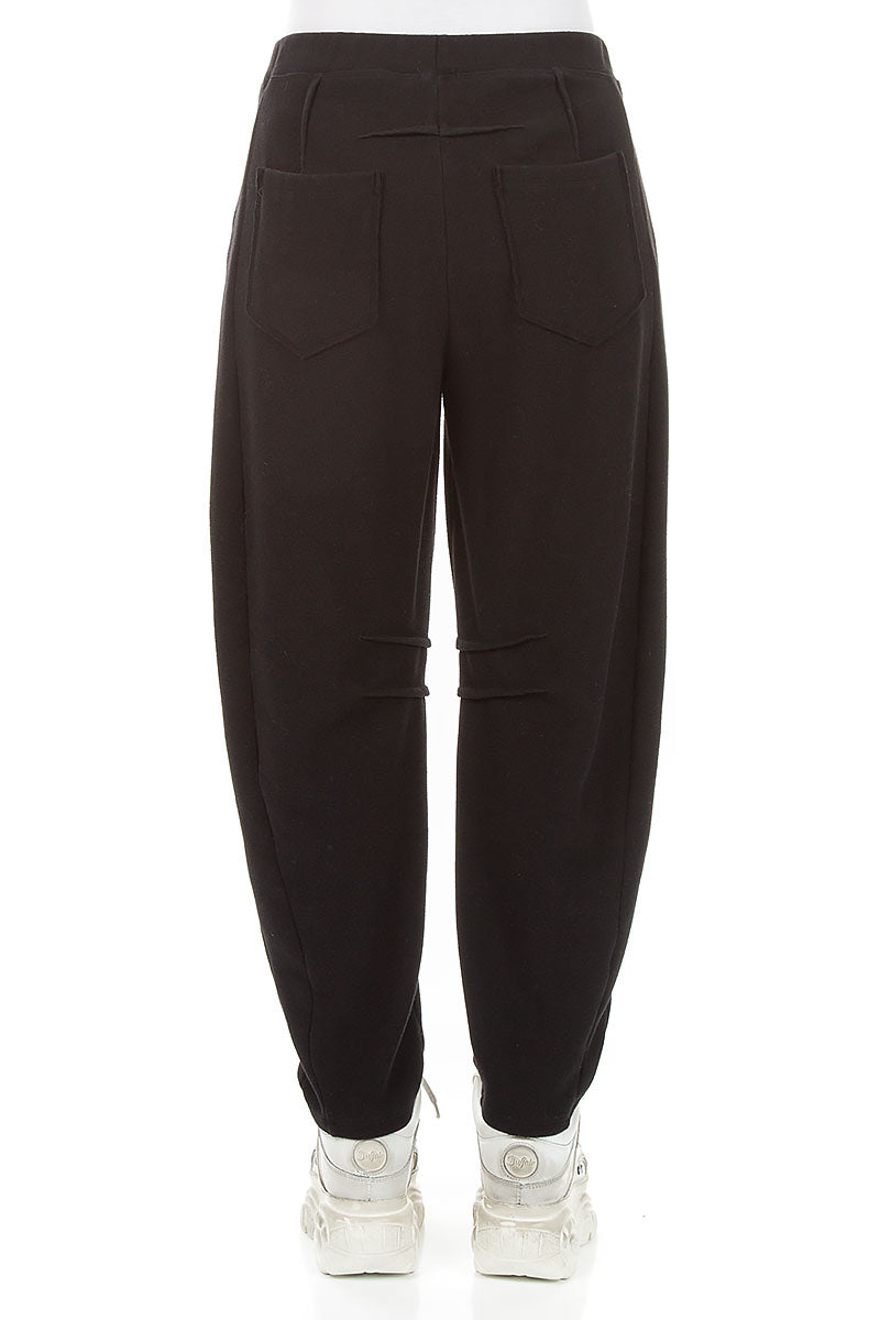 Relaxed Barrel Black Cotton Trousers 2