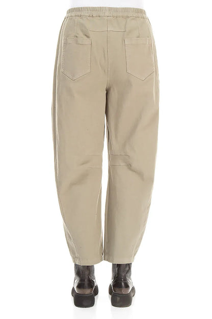 Relaxed Barrel Olive Grey Stretch Cotton Trousers 2