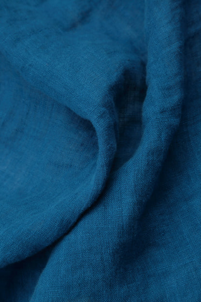 Relaxed Cobalt Gauze Linen Shirt 5