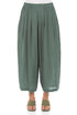 Relaxed Sage Textured Silk Trousers 1