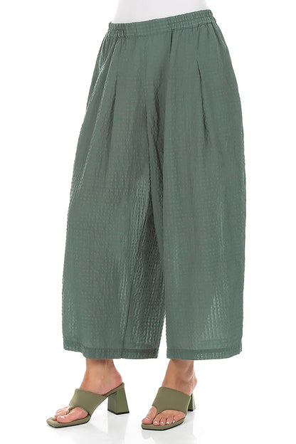 Relaxed Sage Textured Silk Trousers 3