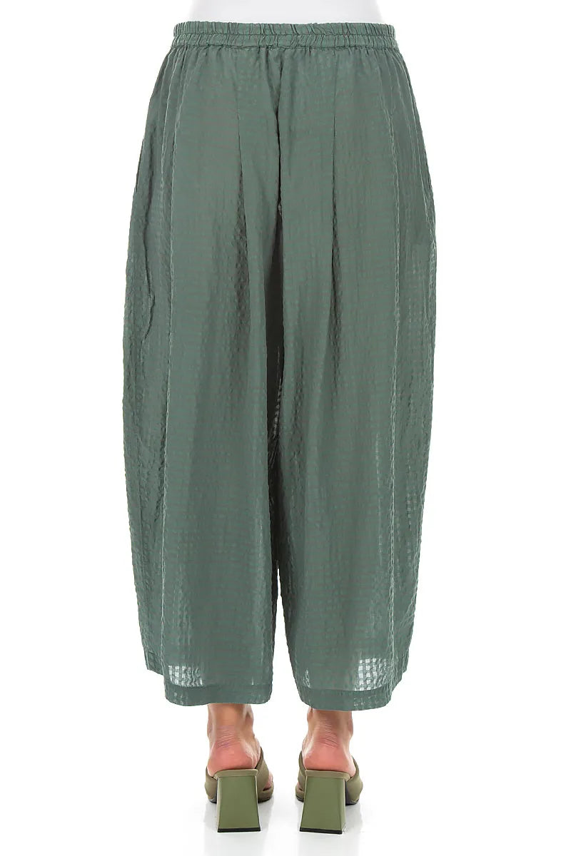 Relaxed Sage Textured Silk Trousers 2