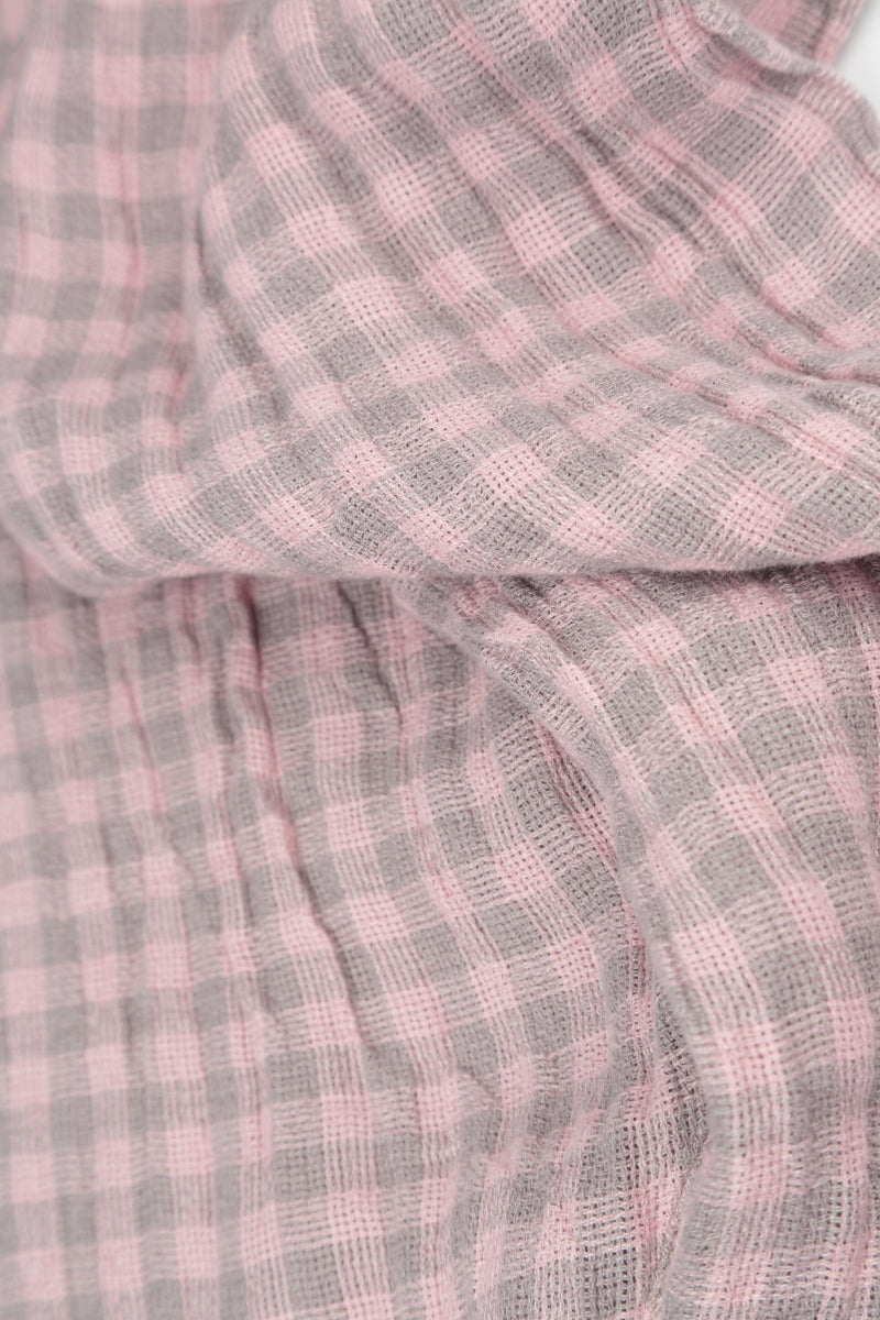 Roll Up Pink Check Linen Trousers 4