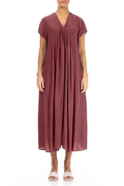 Romantic Antique Ruby Silk Bamboo Dress 1