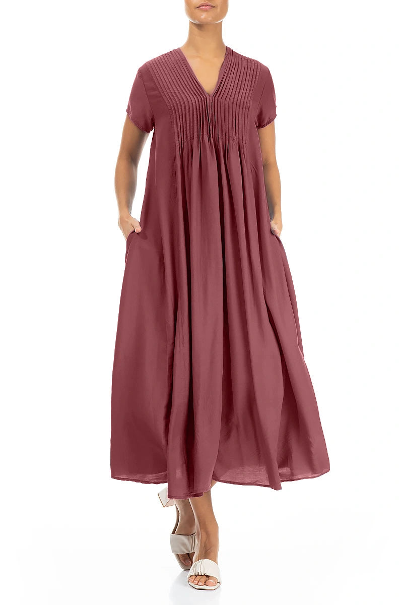 Romantic Antique Ruby Silk Bamboo Dress 4