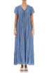 Romantic Blue Nova Crumpled Maxi Pure Silk Dress 1