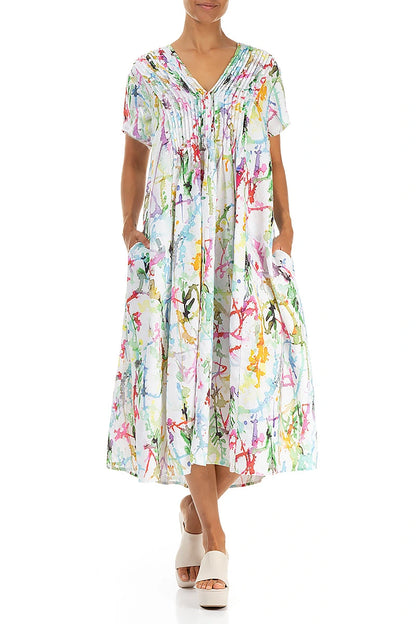 Romantic Colour Splash Linen Dress 5
