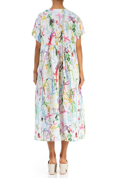 Romantic Colour Splash Linen Dress 3