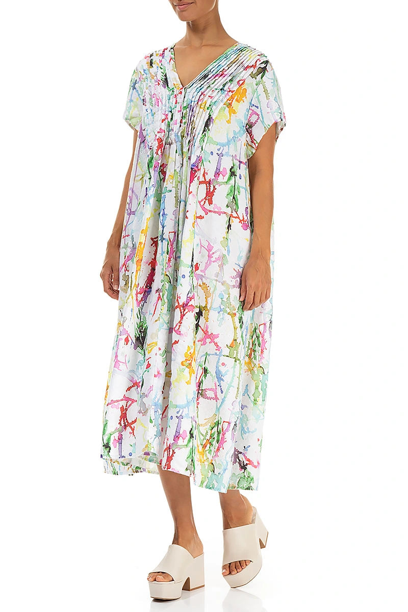 Romantic Colour Splash Linen Dress 4