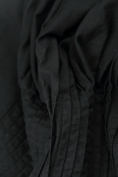 Romantic Pin Tuck Black Silk Bamboo Dress 6
